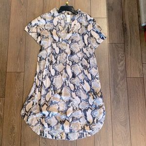 H&M Peach-Coloured Snake-Skin Print Dress